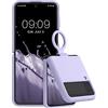 kwmobile Custodia con Anello Compatibile con Samsung Galaxy Z Flip4 - Cover Ultra Slim Silicone Morbido - Back Case Morbida TPU - lavanda