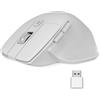 NEWWAY - Mouse Verticale Senza Filo Ricaricabile A8 - Wireless WiFi 2.4 GHz Bluetooth - 3200 DPI - Rotella metallica - Ergonomico - Silenziatore - Nano Ricevitore Integrato 10 M - USB C - Bianco