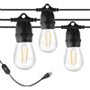 Spacelumen - Luci a stringa USB per esterni, 24,6 m, S14, infrangibili, impermeabili, dimmerabili, da campeggio, con 10 lampadine Edison da 1 W, S14, E26, 2700 K