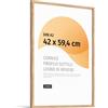 JUNOMI® Cornice portafoto di alta qualità, in rovere DIN A2 (42 x 59,4 cm), in vero legno di quercia con vetro acrilico infrangibile