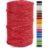 Netuno 1 filato macramè rosso con filo metallico oro 5 mm 100 m corda macramè spago cordoncino colorato per lavori uncinetto ferri da maglia gomitolo macramè cordino