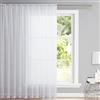 Helweet Tende Trasparenti in Voile, Tenda Salotto Moderne, Tende Finestre Voile, Adatto per Camera da Letto, Soggiorno, Sala da Pranzo, Decorazione per Ufficio, Bianco, 140 x 260cm