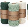 PUWOWYE Corda Macrame 3mm Verde, Set Filo Naturale per Arazzi, Appendini per Piante, Decorazioni Boho, Confezioni Regalo