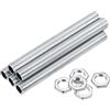 QUARKZMAN 5pz (90mm /3,54 Lungo) Lampada Tubo Tutto Filetto Estensione Asta M10 per Lampadario Pendente Luci con 50pz (Esagonale Dado Fissaggio M10, 1 Set