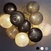 Ciskotu Ghirlanda Luminosa Cameretta, 3,8M 20 Sfere Cotone LED Catena Luminosa Interno Con spina, per Decorazione Della Luce Notturna Interna, Come Natale, Matrimonio, Festa, Stanza