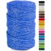 Netuno 1 filato macramè azzurro con filo metallico argento 5 mm 100 m corda macramè spago cordoncino colorato per lavori uncinetto ferri da maglia gomitolo macramè cordino