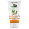 equilibra Solari, Aloe Crema Solare SPF 50+, a Base di Aloe Vera, Vitamina C ed E, Olio di Argan, Olio di Cocco e Burro di Karité, Assicura un'Abbronzatura Sana e Naturale, Water Resistant, 150 ml