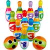 THE TWIDDLERS -Bowling Set- 10 Birilli Morbidi Colorata e 2 Palline/Booling Bambino