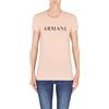 ARMANI EXCHANGE Stampa logo sostenibile, Slim Fit, Bold e Italics, T-shirt Donna, Rosso (Fioritura), XS