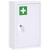 kleankin Armadietto Medicinali a 3 Ripiani in Acciaio Inox con 2 Chiavi e Montaggio a Parete, 30x14x46 cm, Bianco|Aosom