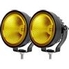 SUFEMOTEC Giallo/ambra LED nebbia luci Pod luci offroad 4x4 lavoro luci ausiliarie Automotive guida paraurti lampada 4 pollici 60W per auto camion ATV UTV moto pick-up proiettore, Yellow Flood 2Pcs