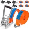 INTAKO 4/6/8/10/12m Cinghie a Cricchetto Professionali 5000kg x 50mm - Set di 4 Cinghie di Fissaggio con Cricchetto e 4 Angolari di Protezione - Fasce a Cricchetto per Camion (8m)