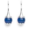 Tamashii orecchini a forma di goccia Ear-Drops in Argento 925 con pietra di 1 cm agata blu.Lunghezza orecchino 3 cm EHST6-18