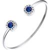 FindChic Braccialetto Donna Aperto con Pietra di Nascita Zaffiro Settembre Bracciale Rigido Donna Acciaio Inossidabile Bracciale Acciaio Donna con Numero Romano Confezione Regalo
