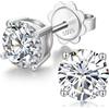 jiamiaoi Orecchini Uomo Orecchini Diamante 4mm-8mm Zirconi in Argento 925 per Uomo Donna,Placcato oro bianco 18 carati