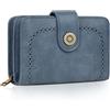 TEUEN Portafoglio Donna in PU Pelle Portamonete Vintage di Blocco RFID con Multipli Scomparti per Carte 1 Finestra di Identificazione Regali di Natale