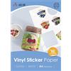 A-SUB Carta adesiva in vinile stampabile impermeabile premium bianca lucida, Etichette autoadesive in vinile per stampanti a getto d'inchiostro, Formato A4, 20 fogli