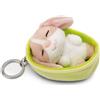 NICI Portachiavi Sleeping Pets Coniglio cappuccino 8 cm cestino verde chiaro