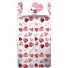hermet Peanuts, Set Lenzuolo Letto Singolo, Completo Letto Singolo, Lenzuolo Sopra, Lenzuolo Con Angoli, Federa, Cuori, 100% Cotone, Prodotto Ufficiale