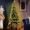 BAKAJI Albero di Natale in Fibra Ottica Modello Stars Alto 180 cm con Punte Luminose e Puntale Stella