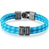 Generic Bracciale da uomo in stile vintage intrecciato a mano e personalizzato con 2-4 nomi. Perfetto come regalo per il marito, il fidanzato o il figlio. (Nome 2, Azzurro)