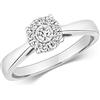 EDS Jewels Anello da Donna Solitario Fidanzamento in Oro bianco 9k (375) e Diamante Brillante 0.20 Carat H - I1 WJS211699KW