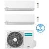 Hisense Climatizzatore Condizionatore Inverter Hisense Energy Ultra Wifi R32 Dual Split 12000 + 12000 BTU con U.E. 3AMW62U4RJC Classe A++/A+