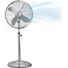 Innoliving Ventilatore a Piantana Resistente INN-522 di Metallo Cromato con Diametro 40cm, 3 Velocità, Altezza Regolabile fino a 125cm, Oscillazione, Motore in Rame, Potenza 50W