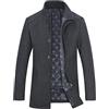 YOUTHUP Cappotto in Lana con Gilet da Uomo Invernale Cappotti Corto di Lana Casual Trench Coat
