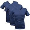 Armata di mare Maglietta Intima Uomo 3 Pezzi Caldo Cotone Corta Scollo V t-Shirt Invernale gt913 Taglia 4° Blu