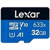 Lexar 32GB Scheda Lexar MicroSDHC UHS-I High-Performance 633x 45-95MB/s Blu/Nero [LMS0633032G-BNNNG]