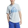 T-shirt maglia maglietta UOMO Adidas Azzurro Folden Badge Cotone jersey IM8312