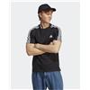 maglia maglietta T-shirt UOMO Adidas Nero Cotone jersey Essentials 3-Stripes IC9334