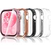 Simpeak 5 Pezzi Cover Compatibile con Huawei Watch Fit 3, Custodia Caso in Gel Silicone Morbida TPU con Pellicola Protettiva Anti-Graffio Full Protezione, Chiaro, Nero, Argento, Oro Rosa, Rosado
