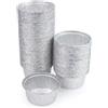 Generico 25/50/100 Vaschette in Alluminio VARIE DIMENSIONI bordo G | Argentate contenitori per Alimenti USA e Getta, teglie in Alluminio per Takeaway (100 coppette stirate 9cm)