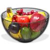 IPEA Cesto Portafrutta da Tavolo in Metallo - Design Moderno ed Elegante - Fruttiere Cestino per Frutta, Agrumi, Noci, Alimenti - Porta Frutta da Centrotavola Aperto - Colore Nero