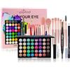 FantasyDay Set di Trucchi, FantasyDay Kit di Bellezza Cosmetici Kit per Occhi, Viso e Labbra - Natale Regalo Xmas Makeup Gift Set con Correttore, Rossetti, Lucidalabbra, Palette Ombretti, Mascara, Trousse, Fard