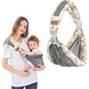 IULONEE Marsupio Neonato Fascia Porta Bebè Elastica Fascia Neonato Traspirante Porta Bebe Morbido Fascia Per Marsupio Regolabile Porta Bebe Portatile Per Neonati e Bambini Da 3 a 36 Mesi (Grigio)