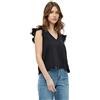 Desires Blusa Crop con Maniche ad Aletta Clara Donna, Nero (Nero), M