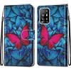 Mo-Somnus Cover per Oppo F19 PRO+ 5G / A94 5G / A95 5G, Custodia in PU Pelle Magnetica Libro Flip Caso Antiurto Portafoglio con Porta Carte e Cinturino da Polso Wallet Protettiva Case (Farfalla)