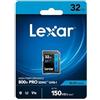 Lexar SDHC High-Performance 32GB 800x UHS-I serie BLUE, Classe 10, U1, V10, per Registrazione video in 4K, Alta velocità di trasferimento, nero/blue