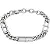 Fossil Bracciale Da Uomo Heritage, Lunghezza: 220 mm, Larghezza: 8 mm Bracciale In Acciaio Inossidabile Argento, JF04342040