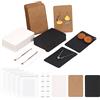 Swpeet Sweet 550 cartoncini per esposizione orecchino in 3 colori, 3,5 x 2,4 in carta kraft quadrata bianca nera con retro e sacchetti autosigillanti per esporre orecchino, collane, gioielli