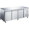 Ristoattrezzature Modello: 8653,Tavolo frigo refrigerato 3 porte in acciaio inox -2 +8 °C 1795x600x850 h mm tropicalizzato