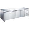 Ristoattrezzature Modello: 8654,Tavolo frigo refrigerato 4 porte in acciaio inox -2 +8 °C 2230x600x850 h mm tropicalizzato