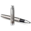 Parker IM Penna Roller | Acciaio Inossidabile con Puntale Cromato | punta fine con inchiostro nero | confezione regalo