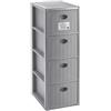 Stefanplast Cassettiera Elegance Slim Salvaspazio 4 Stone Grey 30x40x80h di Stefanplast