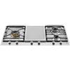 BERTAZZONI PM3630GX Piano Cottura, 90 cm, a Segmenti, Acciaio Inox, Serie Professional, 3 Bruciatori, 1 Piastra Centrale
