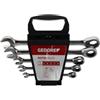 GEDORE Red Chiave Combinata a Cricchetto, Set di 5 Pezzi, con Cricchetto, 8-19 mm, Piatta, Chiave a Cricchetto Combinata, R07105005