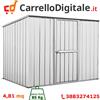 Box in Acciaio Zincato Casetta da Giardino in Lamiera 2.60 x 1.85 m x h1.92 m - 85 KG - 4,81 metri quadri - BIANCO